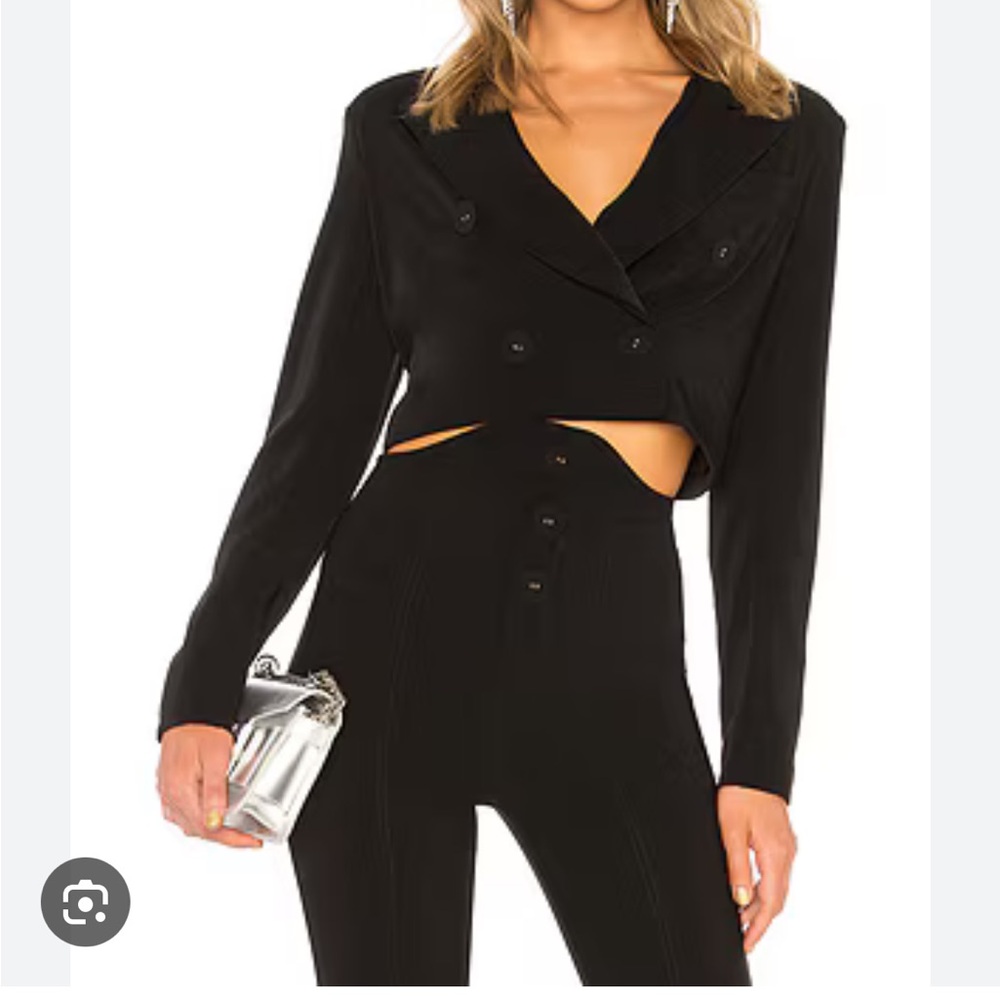 NBD Black Cropped Blazer and Pants Set